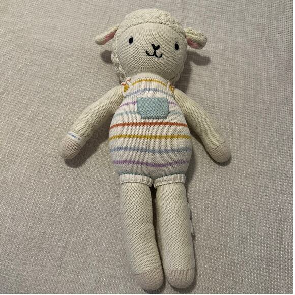 Cuddle + Kind Hand-Knit Lamb Doll | Crochet Stuffed Animal | Baby Girl Gift - Picture 9 of 9